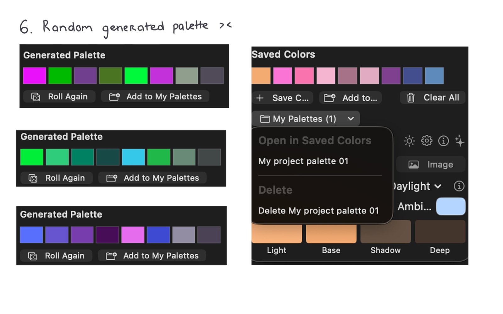 Random generated palette